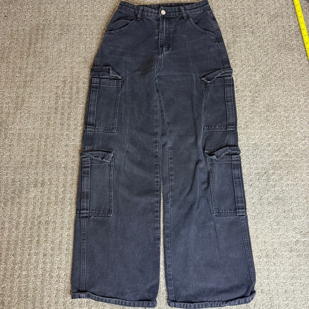 SHEIN Black Boot Cut Cargo Jeans